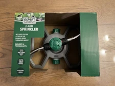 Expert Gardener Heavy-Duty 2 Arm Whirling Sprinkler Metal Base Lawn Watering