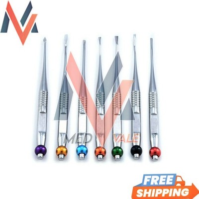 Luxating Elevators PDL Precise Tips Dental Surgical Veterinary 7 Pcs