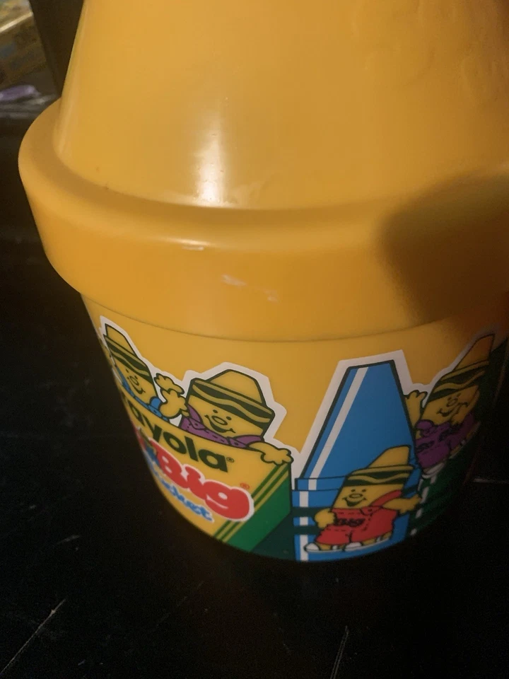 Vintage Crayola Crayons So Big Bucket Crayon Storage With Handle & Crayons - Image 3 of 4