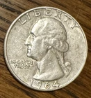 1964-D Washington Quarter - 90% Silver - Circulated US Coin