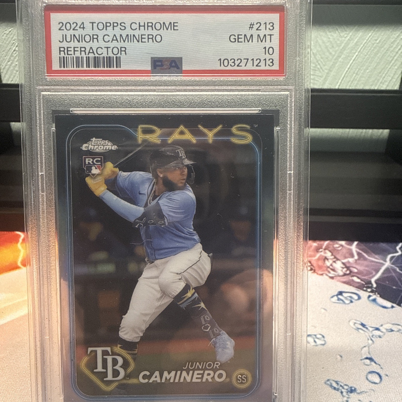 2024 Topps Chrome - Junior Caminero #213 Refractor (RC) PSA10