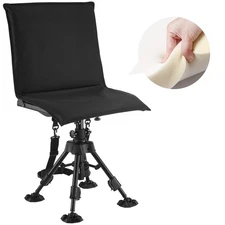 VEVOR Hunting Chair 360° Swivel Silent Folding Blind Chair Adjustable Legs Seat