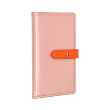 Adhesive Phone Wallet PU Stick on Card Holder Creative Elastic Storage Rose Gold