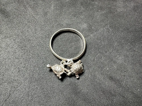 1.72g Sterling Silver Vintage 925 Turtle Charm Hoop Earring Animal Dangle Size 7