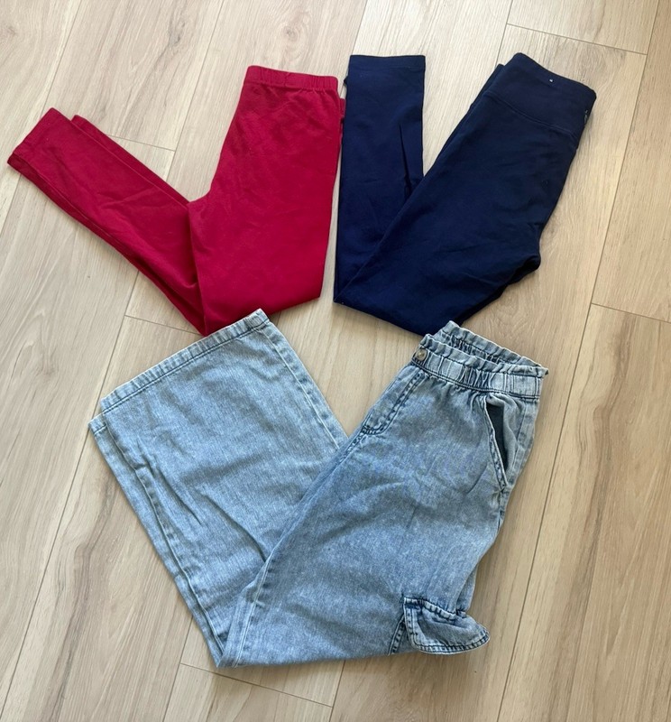 Girls Jeans Wide Leg 10 -12 Leggings Lot