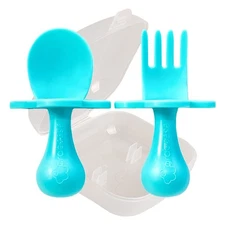 Toddler Utensils, Toddler Spoons & Forks, Baby Cutlery Toddler Fork, 1 Set, Teal