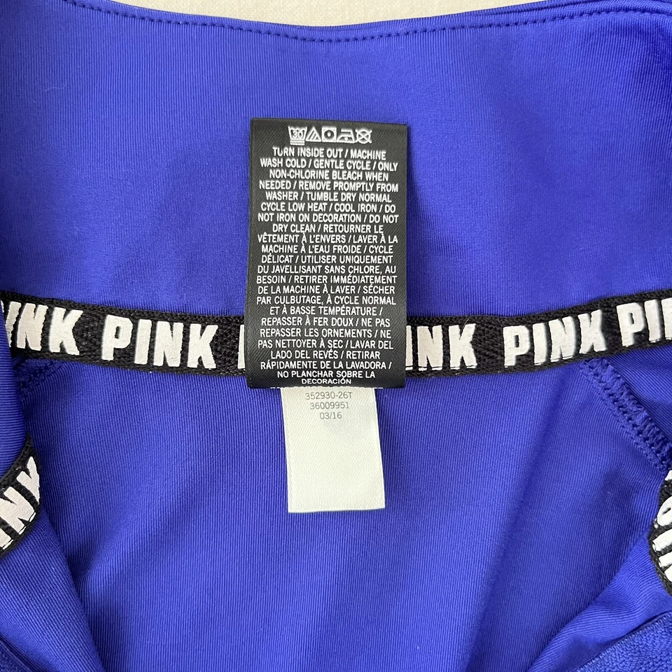 Спортивный пуловер Victoria's Secret розовый идеальный размер XS на молнии сверху кобальтовый синий - Изображение 4 из 4
