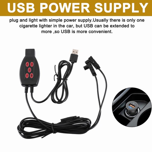 3M 5M RGB LED Car Interior Strip Light Atmosphere Neon Glow Ambient Light Kit - Bild 5 von 22