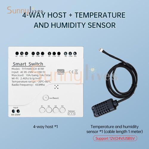 4 Channel Smart Temperature Humidity Sensor Module Work with Alexa Google Home - Picture 28 of 28