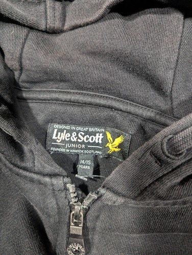 Lyle And Scott Junior 14/15 Years Black Full Zip Basic Sweatshirt - Picture 3 of 7
