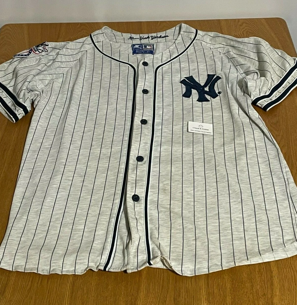 VINTAGE RARE New York Yankees Starter Dark Gray Jersey Size L RN NO: 67879