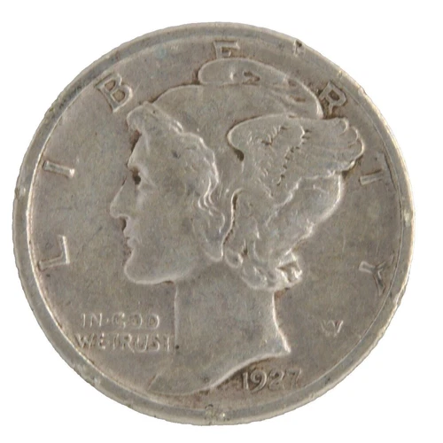 1927-S United States Mercury Dime 10 Cents 90% Silver San Francisco Mint Coin XF