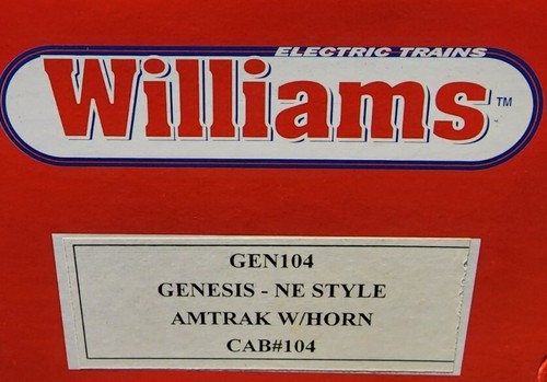 Williams O Scale GEN104 GENESIS NE STYLE AMTRAK W/HORN CAB #104 - Picture 6 of 6