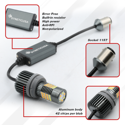 Canbus LED Switchback Light White Amber 1157 Two Bulb Front Turn - Foto 10