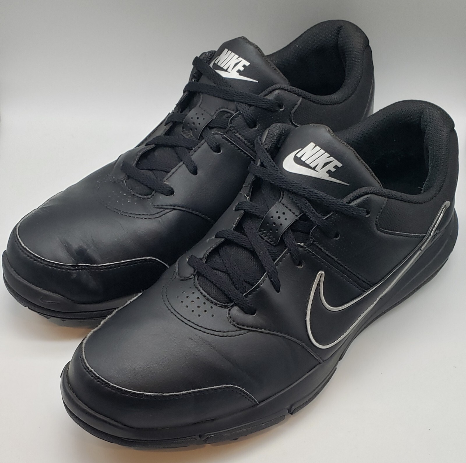 Nike Durasport 4 Men's Size 12 Black Leather Golf Shoes Soft Spike