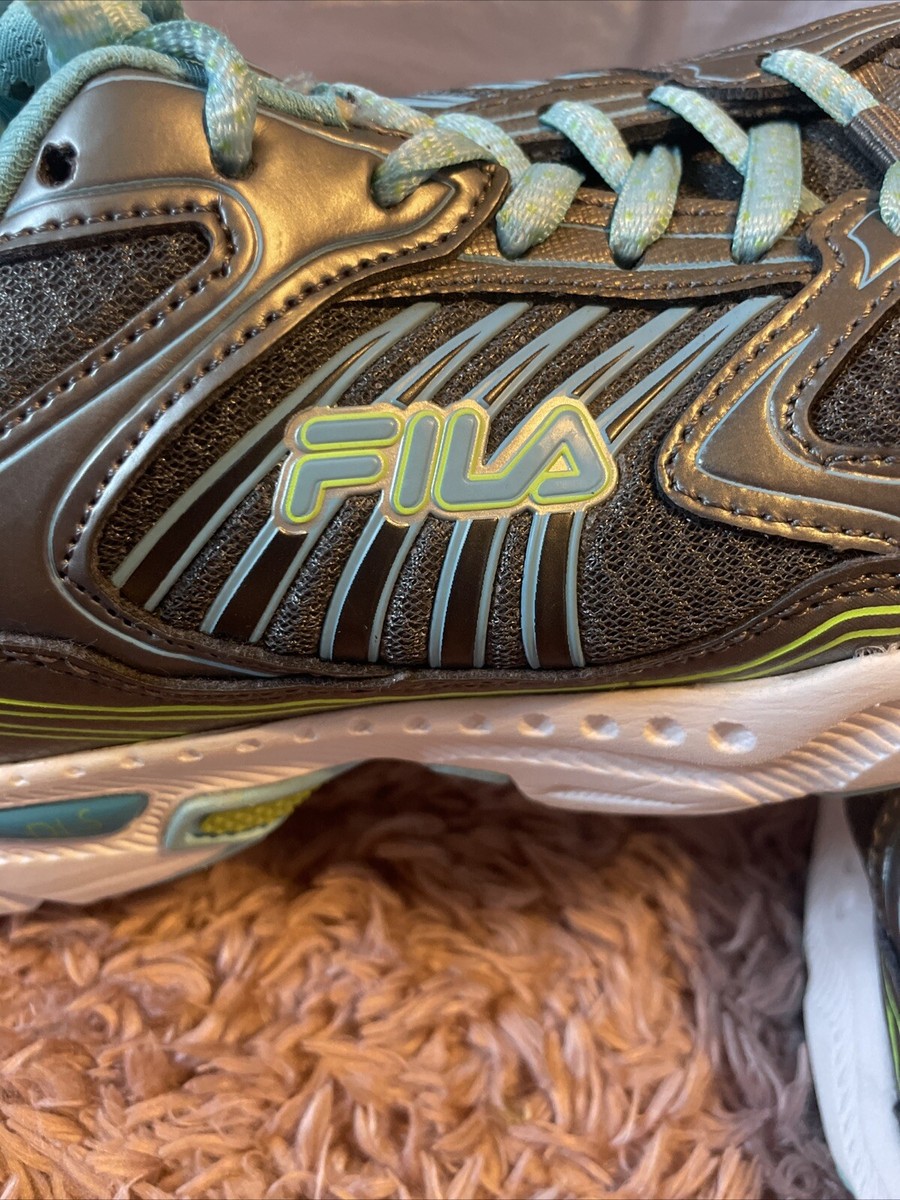 Fila Cool Max Women's Size 1/2 Gray Yellow Aqua Lace Up