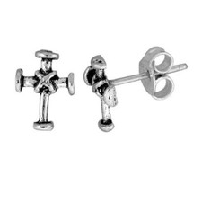 Sterling Silver Cross Stud Earrings