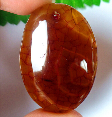 50x35x7mm Brown Dragon Veins Agate Oval Reiki Healing Pendant Bead DY3682