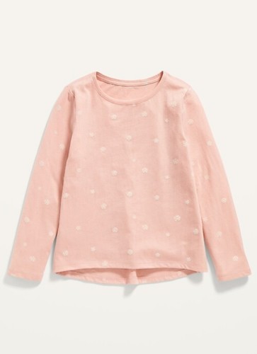 Old Navy Kids Softest Printed Long-Sleeve T-Shirt Snowflakes Size Large (10-12)