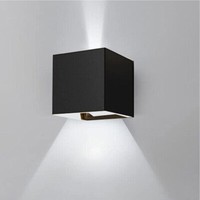 Wand LED Kolben Lampe Wand 20W Quadratisch Schwarz Kalt International AußEn 18