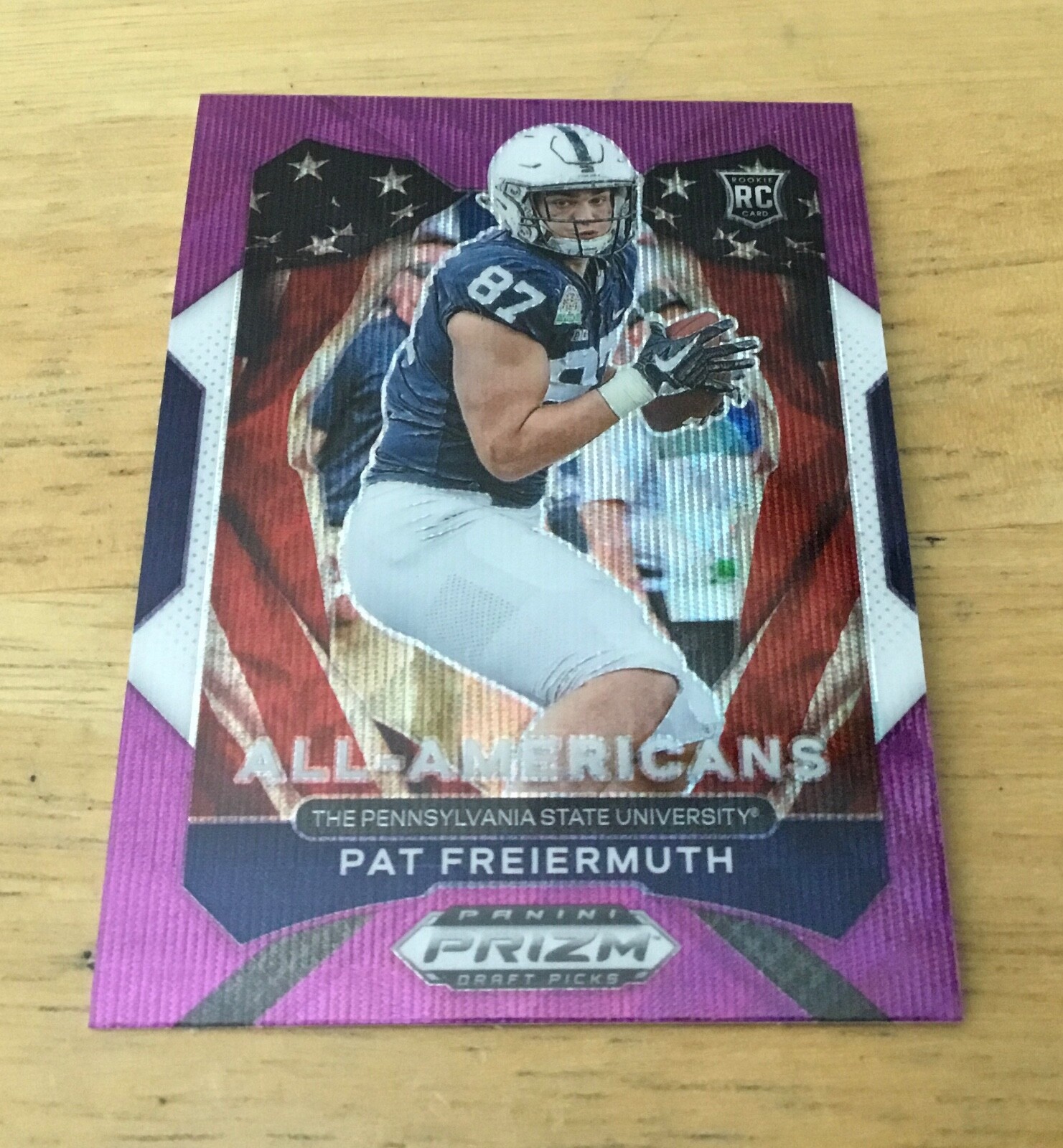 Pat Freiermuth 2021 Panini Prizm Draft Picks - All-American Purple Wave Prizm RC