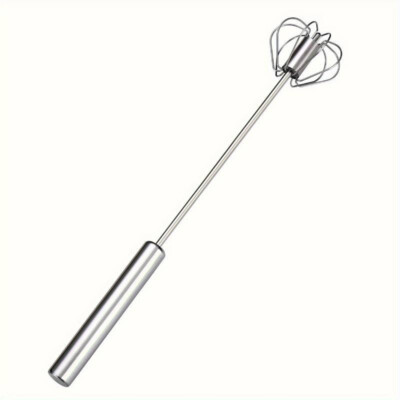 Schneebesen Eierschläger, halbautomatischer Edelstahl rotierender Schneebesen Handdrücker (T103)