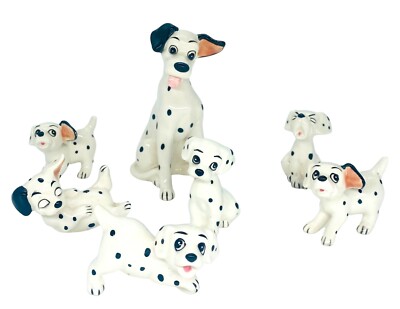 当時物!!【1950年代】WALT DISNEY/101匹わんちゃん/ビンテージ Walt Disney 1960s 101 Dalmatians Set of 7 Figures Japan-RARE