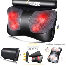Massage Pillow Neck 3d Shiatsu Deep Kneading Shoulder Back Foot Heat Massager