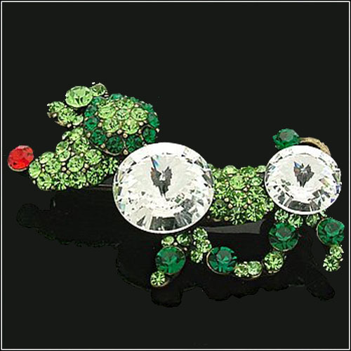 Neu Antik Hund Welpe Hund Pudel Brosche Anstecknadel Figur Schmuck Strass Vintage - Bild 14 von 16