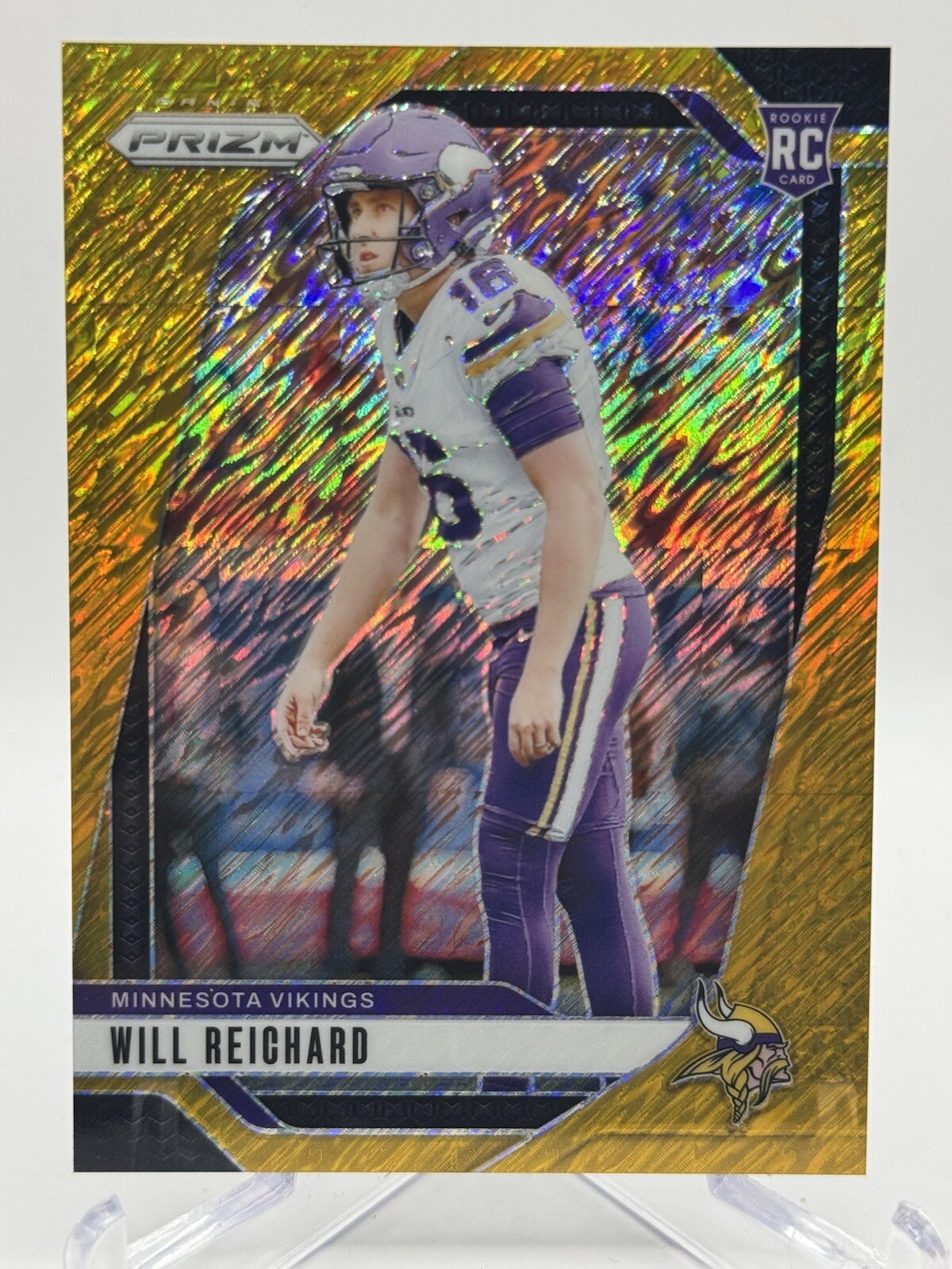 2024 Panini Prizm Football - Gold Shimmer No. 396 Will Reichard RC /10 VIKINGS