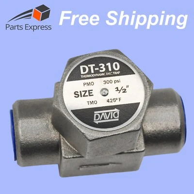 DAVID™ 1/2" THERMODYNAMIC STEAM TRAP w/BUILT-IN STRAINER (PMO 300 psi)