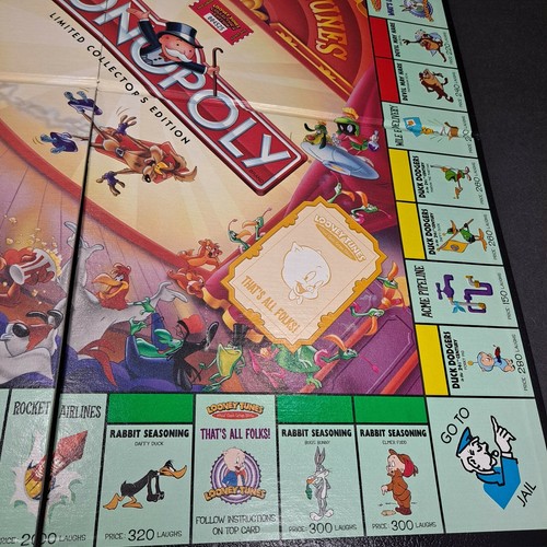 1999 Looney Tunes Monopoly Board Game Replacement Pieces - Game Board Only - Picture 4 of 6