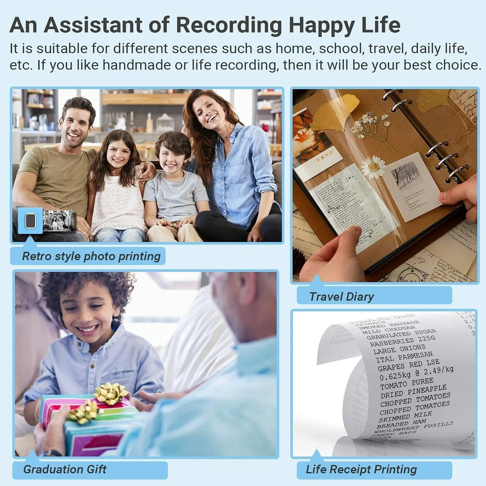 Phomemo M02D Bluetooth Thermal Printer for Photos and Labels