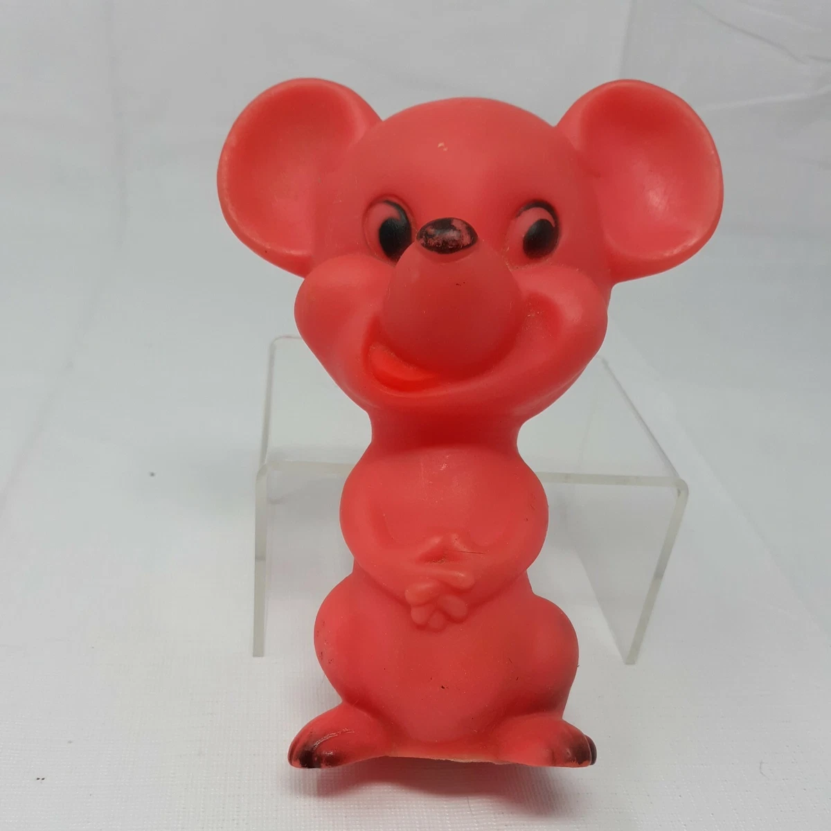 Vintage Rubber Squeaky Toy Animal Baby Squeak Pink MOUSE Tilly Toys Canada  | eBay