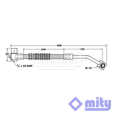 Fits Chrysler PT Cruiser 1.6 2.0 2.1 CRD 2.4 Brake Hose Front Left Mity #1