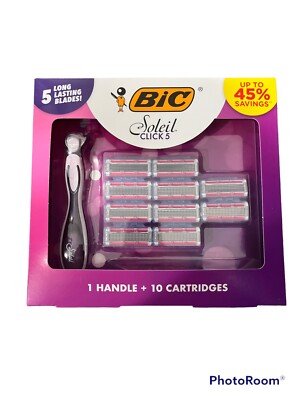 Bic Soleil Click 5 Women s Razor Gift Set- Includes 1 Handle & 10 Cartridges
