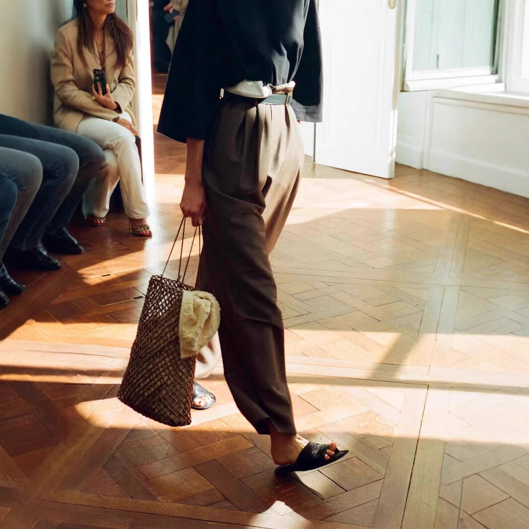 FILA Pantaloni donna THE ROW misto lana vita alta stringati dritti casual gamba larga