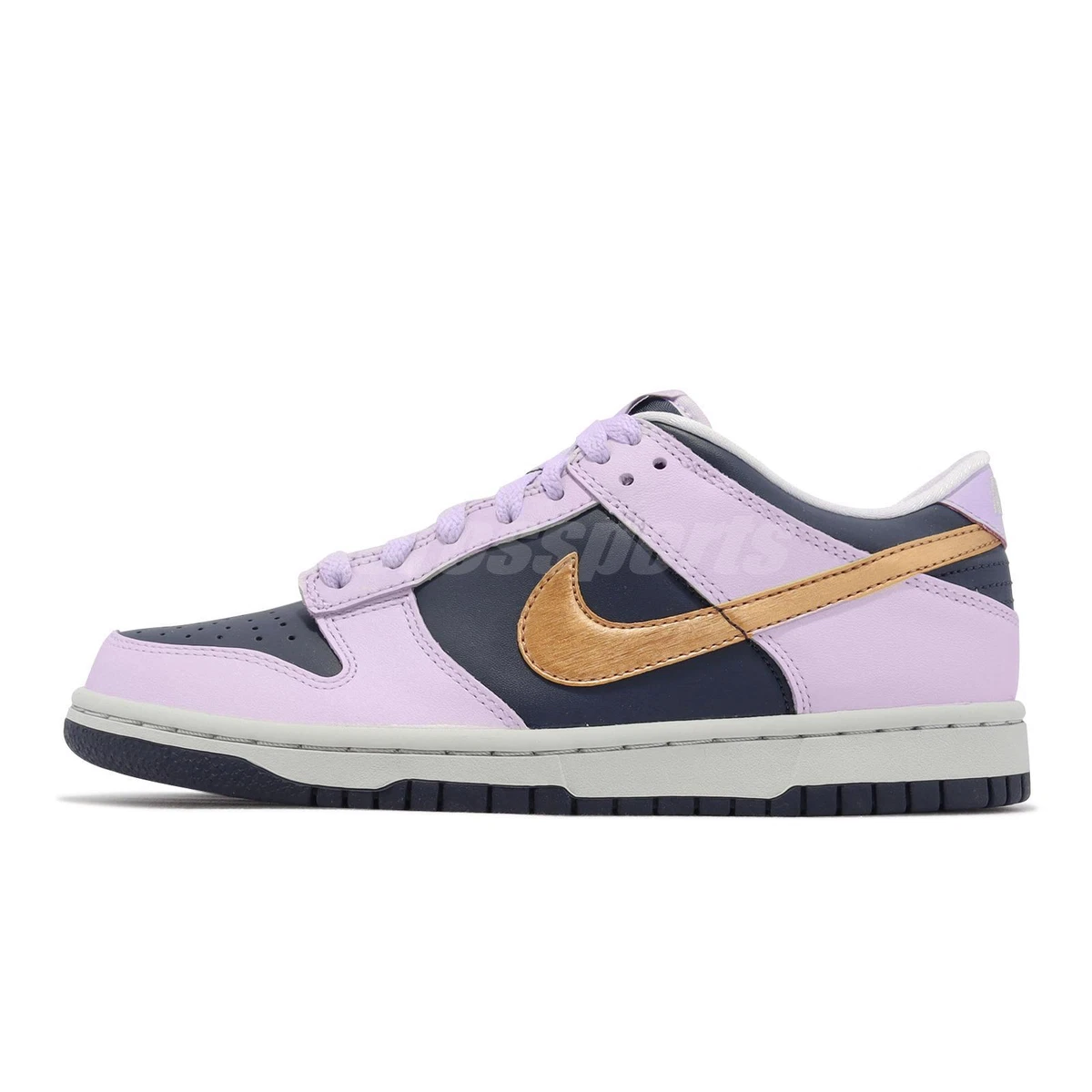 Nike Dunk Low SE GS Copper Swoosh Navy Purple Kids Women Casual Shoes DX1663-400