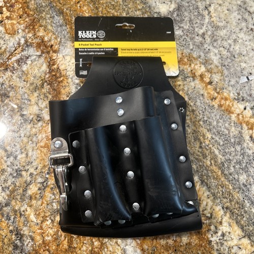 Klein Electricians Tool Pouch 5164 8Pocket Black Leather eBay