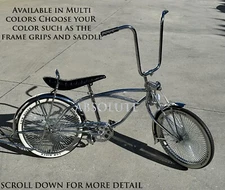 LOWRIDER COLLECTION 20" CHROME 144 SPOKE RIMS W/ORIGINAL 8 BALL LOWRIDER TIRES.