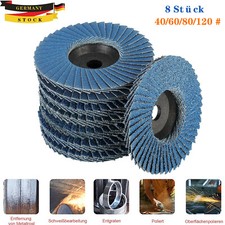8x F&auml;cherscheiben Schleifscheiben 76x10mm F&uuml;r Akku Winkelschleifer K40/60/80/120