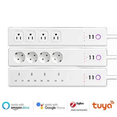 Smart Power Strip 4AC Outlets Plugs Socket 2USB Extension Cord Remote by Alexa 