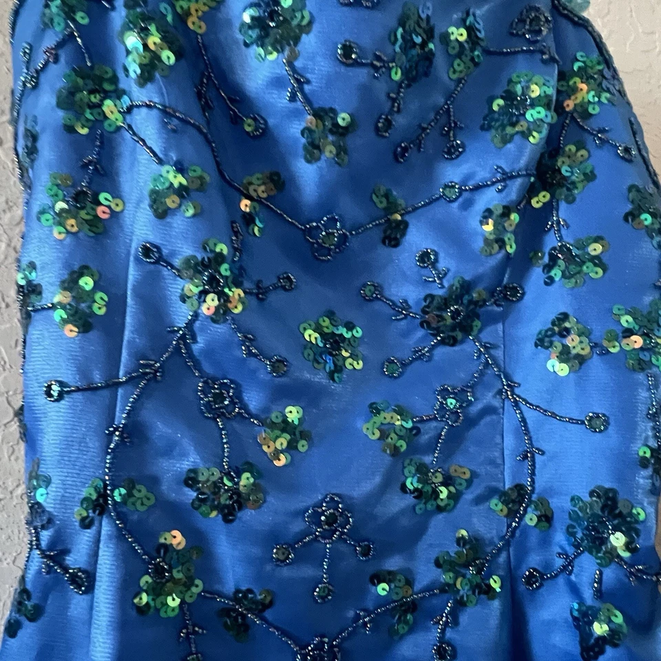 Vestido largo vintage años 90 Y2K Morgan And Co para mujer 9-10 Fairycore corsé lentejuelas Foto 4 de 4