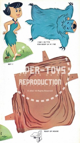 VINTAGE REPRINT - 1961 FRED AND WILMA FLINTSTONE PUNCH-OUT BOOK - REPRODUCTION - Picture 2 of 7