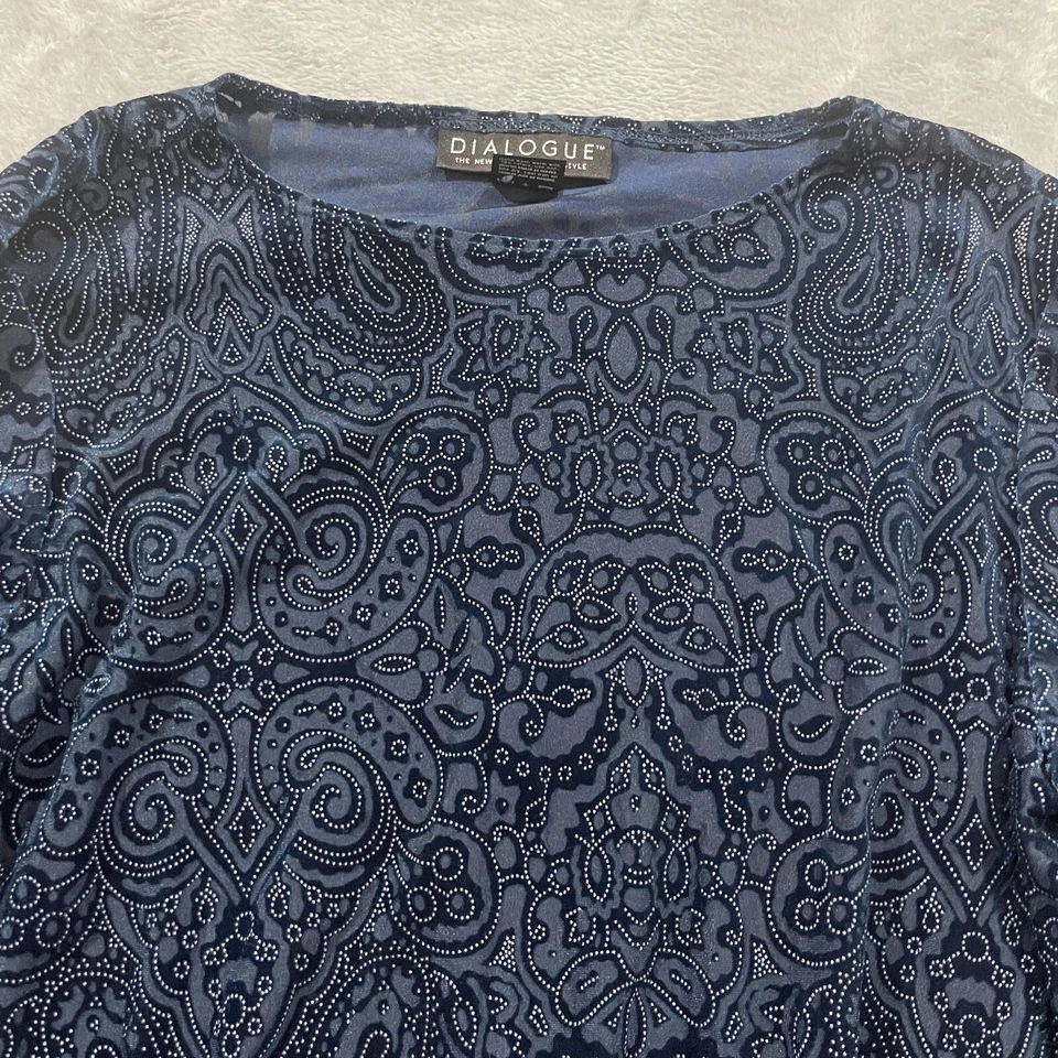 Blusa rosa pequeña manga larga diálogo estampado transparente elegante Foto 2 de 4