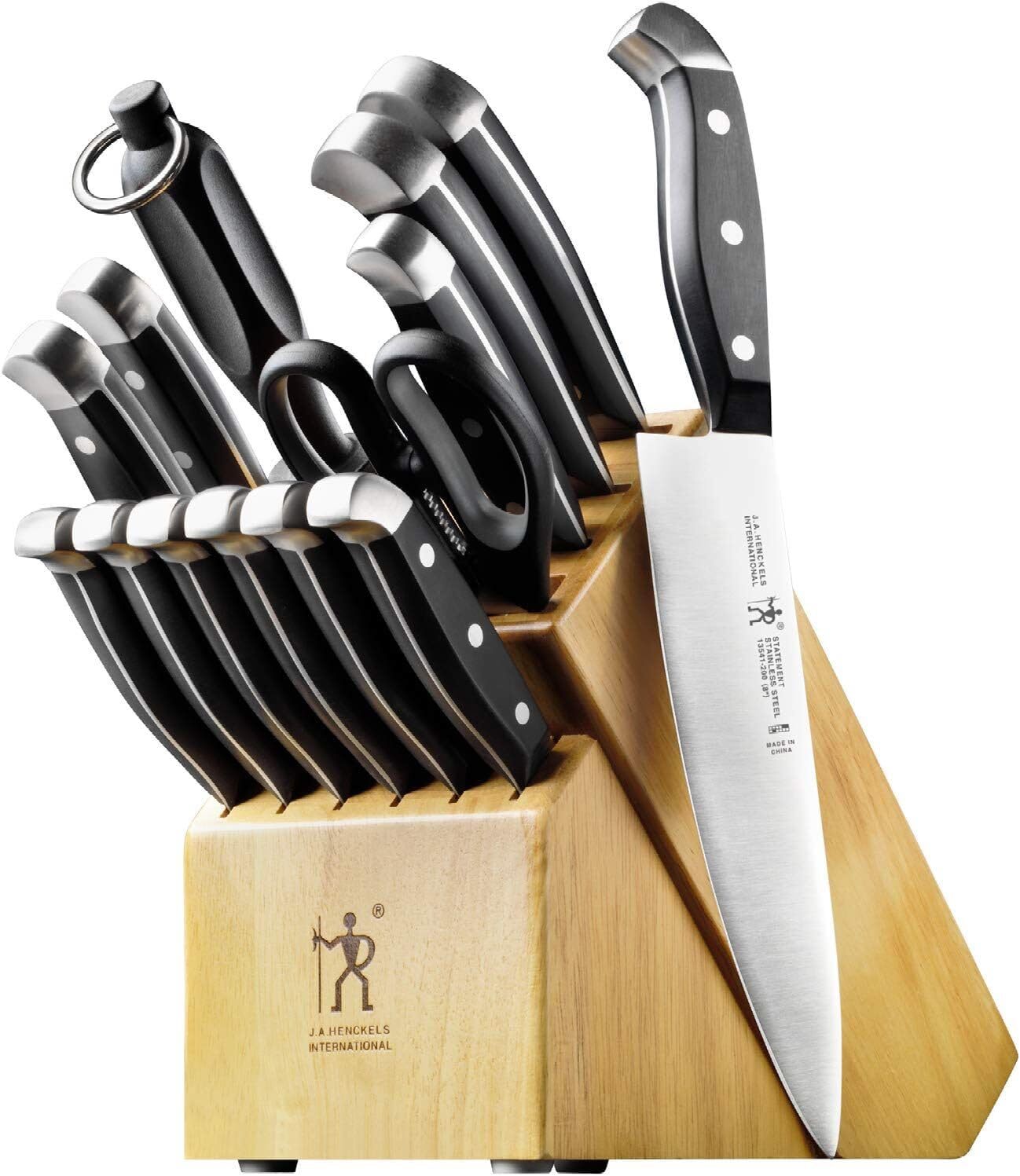 Razor-Sharp 15-Piece German Stainless Steel Knife Set with Block  