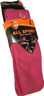 Sof Sole OTC All Sport Select Team Socks Pink 2 Pack Size Men's 10-12.5