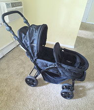 Babyjoy Black Single Folding Pushchair Stroller w/ Storage Basket