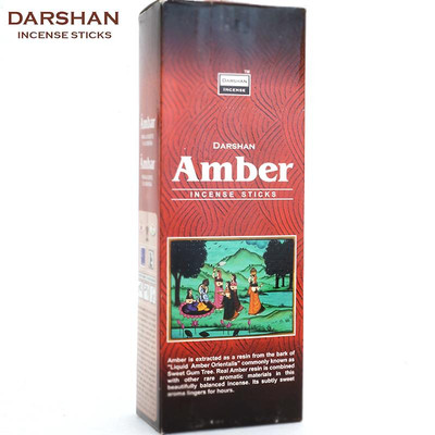 AMBER von DARSHAN 6x 20 RäucherSTÄBCHEN BIG PACK Original Indien Incense