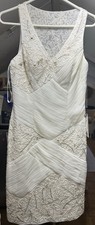 Sue Wong Nocturne White Beaded Mini Dress Size 8